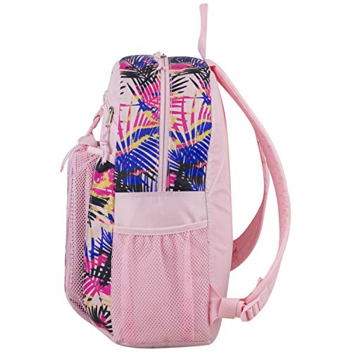 FUEL Backpack with Lunch Box Combo – 18.5” Two Compartment Water Resistant Durable Adjustable Straps with Side Water Bottle Pockets 2 in 1 Set – Tropical Palm Print