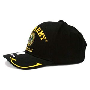 Army Military Hat Veteran Army Cap Official Licensed Baseball Cap (One Size, Black - Army Logo)