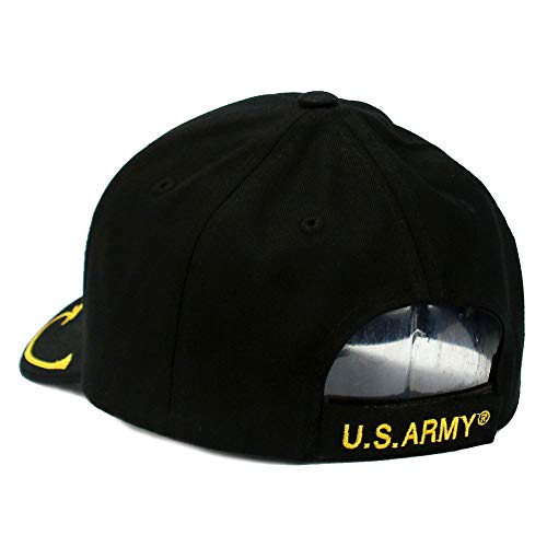 Army Military Hat Veteran Army Cap Official Licensed Baseball Cap (One Size, Black - Army Logo)