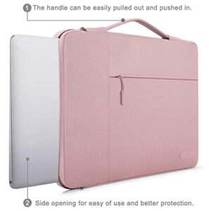 MOSISO Laptop Sleeve with Corner Protection Compatible with MacBook Air/Pro, 13-13.3 inch Notebook, Compatible with MacBook Pro 14 2023-2021 A2779 M2 A2442 M1, Polyester Briefcase Bag, Pink