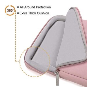 MOSISO Laptop Sleeve with Corner Protection Compatible with MacBook Air/Pro, 13-13.3 inch Notebook, Compatible with MacBook Pro 14 2023-2021 A2779 M2 A2442 M1, Polyester Briefcase Bag, Pink