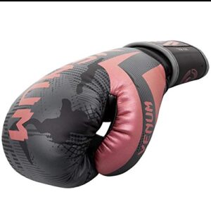 Venum Elite Boxing Gloves - Black/Pink Gold - 8 Oz