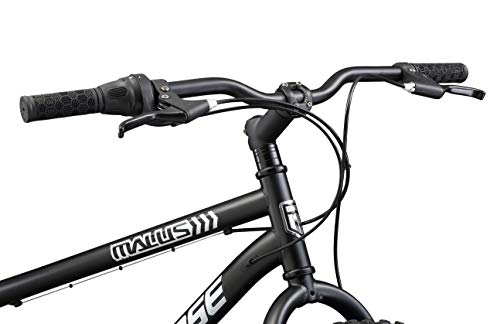 Mongoose Malus Mens and Womens Fat Tire Mountain Bike, 26-Inch Bicycle Wheels, 4-Inch Wide Knobby Tires, Steel Frame, 7-Speed Drivetrain Bicycle, Shimano Rear Derailleur, Disc Brakes, Matte Black