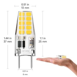 SHINESTAR 12-Pack G8 LED Bulb Dimmable, 120V T4 Bulb 20W, Warm White 3000K, Under Cabinet Light Bulb