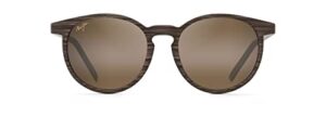 maui jim men's and women's kiawe polarized classic sunglasses, brown stripe/hcl® bronze, medium