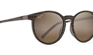 Maui Jim Men's and Women's Kiawe Polarized Classic Sunglasses, Brown Stripe/HCL® Bronze, Medium