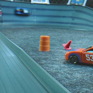 Far Out Toys NASCAR Crash Circuit Short Track Speedway | 2 Electric Powered Cars, 2 Flash Chargers, 6 Driver and Pit Crew Figurines, 3.7 Ft Assembled | Capture The Momentum and Thrill of Nascar