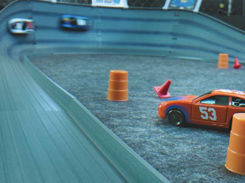 Far Out Toys NASCAR Crash Circuit Short Track Speedway | 2 Electric Powered Cars, 2 Flash Chargers, 6 Driver and Pit Crew Figurines, 3.7 Ft Assembled | Capture The Momentum and Thrill of Nascar