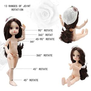 Little Bado Girls 1/6 SD BJD Doll 10 Inch 13 Removable Joints Dolls for Age 3+Year Old Girls Dolls Kids Dolls for Baby Cute Doll Toy with Clothes and Shoes Birthday for Girls Pink Hair