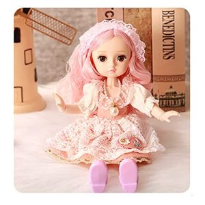 Little Bado Girls 1/6 SD BJD Doll 10 Inch 13 Removable Joints Dolls for Age 3+Year Old Girls Dolls Kids Dolls for Baby Cute Doll Toy with Clothes and Shoes Birthday for Girls Pink Hair