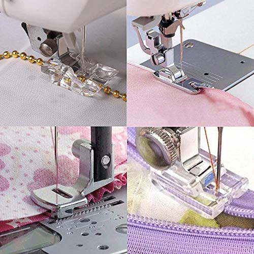 ZKSM 11 Pcs Presser Feet, Sewing Machine Presser Walking Feet Kit Compatible for Brother Babylock Janome Elna Toyota New Home and Low Shank Sewing Machines