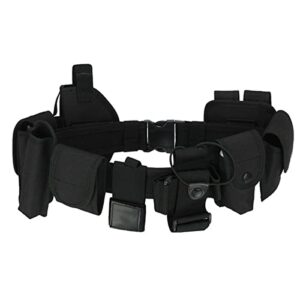 davi collection 10 in 1 tactical duty belt, utility modular equipment system nylon military enforcement belt with pouches for security police, adjustable 35-45" black