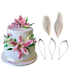 AK ART KITCHENWARE Fondant and Clay Flower Tools Lily Silicone Veining Molds Veiner Petal Cutters Set for Decorating Cakes Sugar Flower Craft