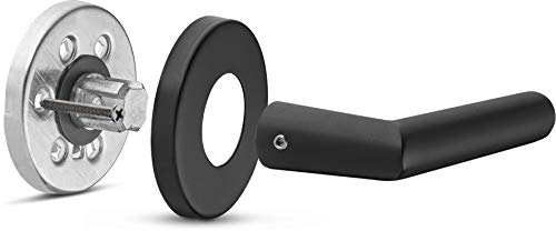 Berlin Modisch Privacy Lever Door Handle Sleek Round Easy to Open Locking Lever Set [for Bedroom or Bathroom] Reversible for Right & Left Sided Doors Heavy Duty - Iron Black Finish