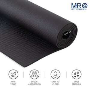 Large Exercise Mat 7' x 5' x 7mm, High-Density Workout Mats for Home Gym Flooring, Non-Slip, Extra Thick Durable Cardio Mat, and Ideal for Plyo, MMA, Jump Rope - Shoe Friendly Black