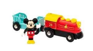 brio 32265 disney mickey and friends: mickey mouse battery train | wooden toy train set for kids age 3 and up - amazon exclusive (63226500)