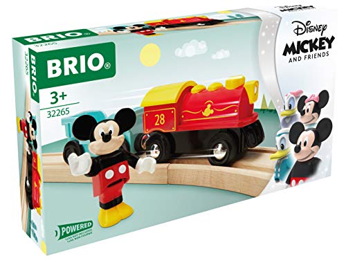 Brio 32265 Disney Mickey and Friends: Mickey Mouse Battery Train | Wooden Toy Train Set for Kids Age 3 and Up - Amazon Exclusive (63226500)