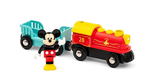 Brio 32265 Disney Mickey and Friends: Mickey Mouse Battery Train | Wooden Toy Train Set for Kids Age 3 and Up - Amazon Exclusive (63226500)