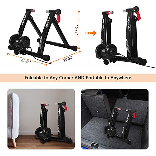 Unisky Bike Trainer Stand for Indoor Riding 6 Speed Stationary Bike Stand for Exercise Bicycle Resistance Trainers