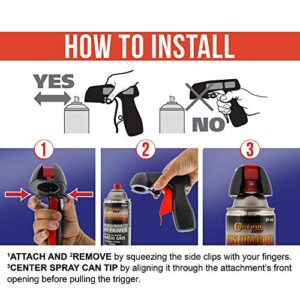 Instant Aerosol Trigger Handle (Pack of 2), Instantly Converts Spray Cans into Spray Guns - Full Hand Grip, Reusable, Easy to Clip-On & Off - Universal Fit, Use on Spray Paint, Adhesives, Lubricants