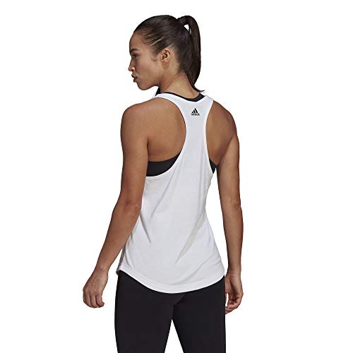 adidas womens Essentials Loose Logo Tank Top Shirt, White/Black, X-Large US