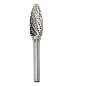 sh-5 tungsten carbide burr rotary file flame shape double cut with 1/4''shank for die grinder drill bit