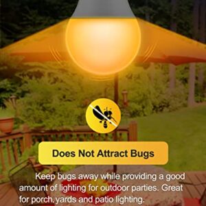 Yellow LED Light Bulbs [ 4 Pack ], A19 Bug Light Bulb Outside, 2000K Dimmable E26 Bug Lights 10W(60W Equivalent) Non-Attracting, Yellow for Porch Lights for Home, Halloween Decorative Illumination