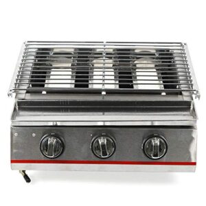 3 Burner Gas BBQ Stainless Steel Portable Grill Cooker Outdoor smokeless