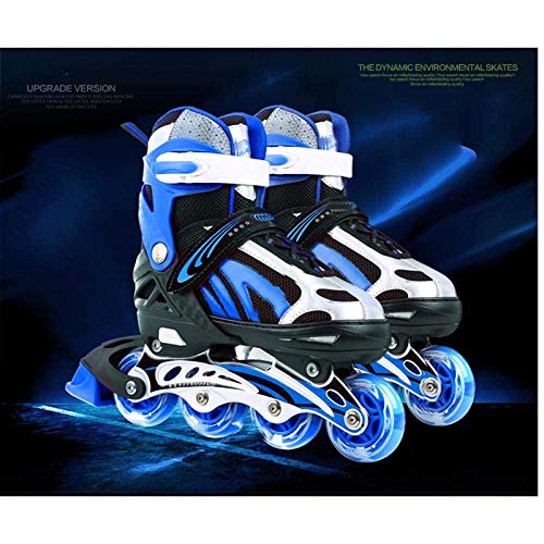 AIAIⓇ Full Flash Kids Adult Inline Skates Men and Women Adjustable Size Inline Roller Skates Upgrade Kids Roller Blade Boys and Girls pu mesh