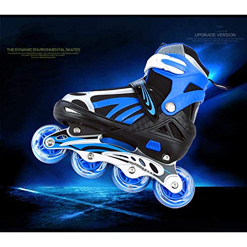 AIAIⓇ Full Flash Kids Adult Inline Skates Men and Women Adjustable Size Inline Roller Skates Upgrade Kids Roller Blade Boys and Girls pu mesh