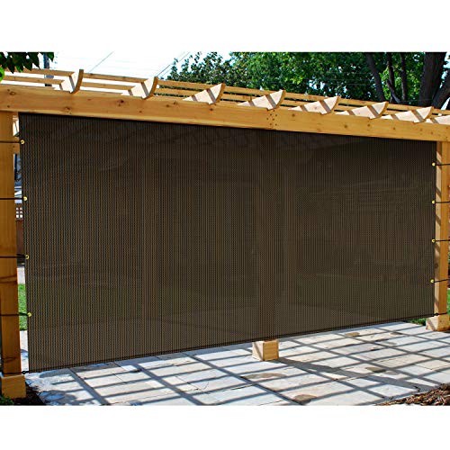 Windscreen4less Pergola Shade Cover Replacement Canopy Porch Deck Backyard Patio Pergola Shade Cover Universal Shade Panel with Grommets Weighted Rods Brown 10'x16'