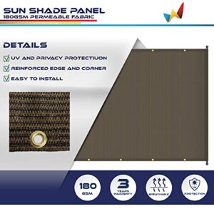 Windscreen4less Pergola Shade Cover Replacement Canopy Porch Deck Backyard Patio Pergola Shade Cover Universal Shade Panel with Grommets Weighted Rods Brown 10'x16'