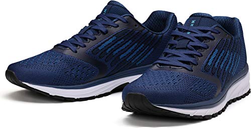 Joomra Mens Tennis Shoes Arch Support Trail Running Sneakers Navy Blue Size 9.5 Lace Cushion Man Jogger Runner Comfortable Walking Jogging Sport Footwear 43