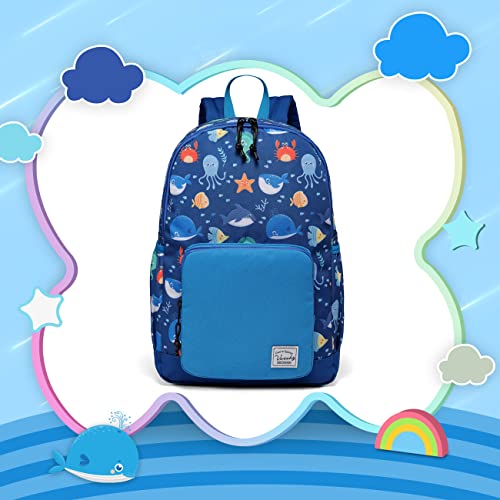 VASCHY Kids backpacks, Cute Lightweight Water Resistant Preschool Backpack for Boys and Girls Ocean Animals