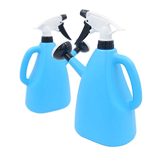 FEIBEN Watering Can with Sprayer for House Bonsai Plants,Blue 40.57oz/1200ml,2 in 1 Dual Use Balcony Disinfection Pressure Watering Pot