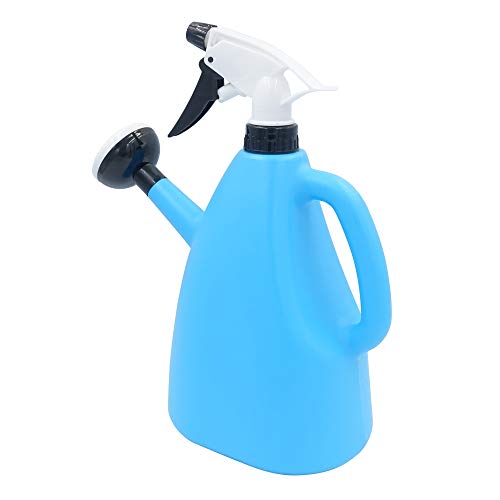 FEIBEN Watering Can with Sprayer for House Bonsai Plants,Blue 40.57oz/1200ml,2 in 1 Dual Use Balcony Disinfection Pressure Watering Pot