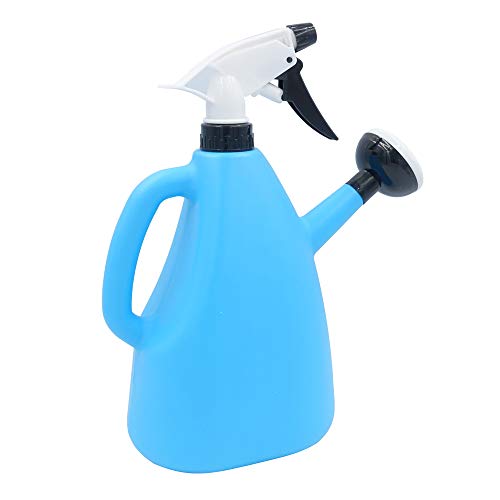 FEIBEN Watering Can with Sprayer for House Bonsai Plants,Blue 40.57oz/1200ml,2 in 1 Dual Use Balcony Disinfection Pressure Watering Pot