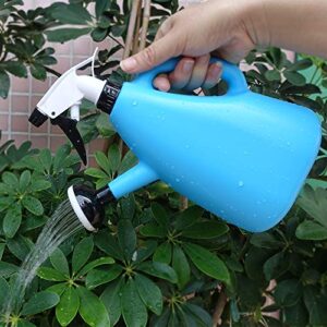 FEIBEN Watering Can with Sprayer for House Bonsai Plants,Blue 40.57oz/1200ml,2 in 1 Dual Use Balcony Disinfection Pressure Watering Pot