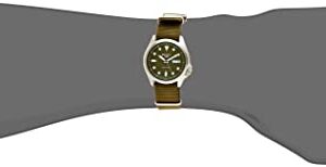 SEIKO Men's 5 Sports Stainless Steel Automatic Watch with Nylon Strap, Green, 22 (Model: SRPE65)