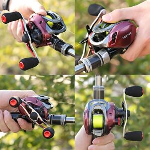 SeaKnight RED Fox Baitcasting Reels, 7.2:1/8.1:1 Gear Ratio, Ultralight Baitcaster Reel, Super Smooth with 13LBs Carbon Fiber Drag Fishing Reel