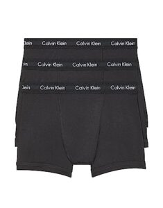 calvin klein men's cotton stretch 3-pack boxer brief, 3 black, m