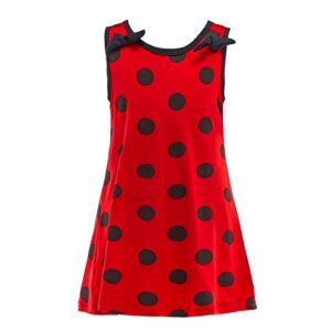 Dressy Daisy Girls Ladybug Polka Dots Red & Black Nightgown Dress Up Costume Fancy Birthday Party Sleepwear Size 10