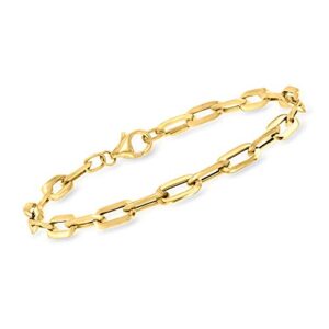 Ross-Simons Italian 14kt Yellow Gold Paper Clip Link Bracelet. 7 inches