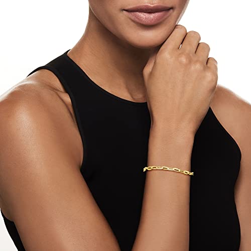 Ross-Simons Italian 14kt Yellow Gold Paper Clip Link Bracelet. 7 inches