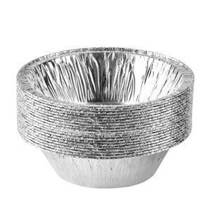 plasticpro 6'' inch round tin foil cake pans disposable aluminum, freezer & oven safe - for baking, cooking, storage, roasting, & reheating, pack of 20