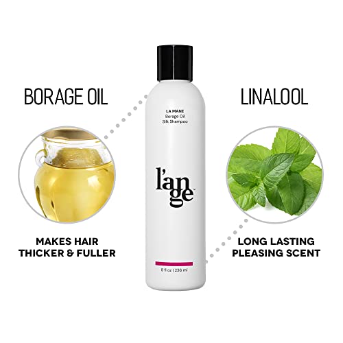 L’ange Hair La Mane Borage Oil Silk Shampoo | For Coarse & Hard to Manage Hair | Silk Proteins & Borage Seed Oil (8 fl Oz)