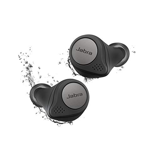 Jabra Elite Active 75t Titanium Black Voice Assistant Enabled True Wireless Sports Earbuds with Charging Case (Renewed)