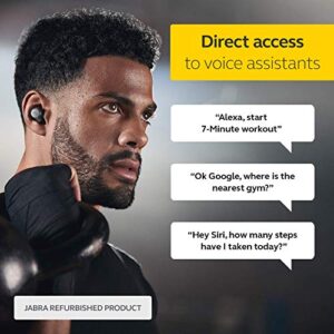 Jabra Elite Active 75t Titanium Black Voice Assistant Enabled True Wireless Sports Earbuds with Charging Case (Renewed)