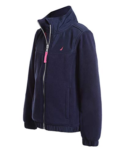 Nautica Girl's Full-zip Fleece Jacket, Signature Logo Design, Lightweight & Wind Resistant, Grey Heather, 19