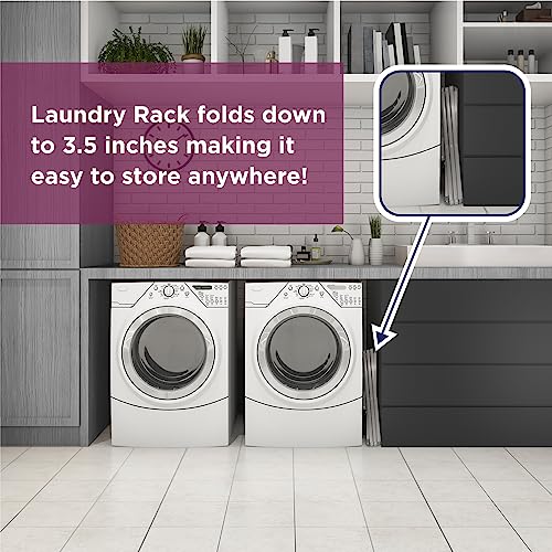 BLACK + DECKER 3 Tier Expandable Collapsing Foldable Laundry Rack for Air Drying Clothing, Space Saving Heavy Duty Lightweight Metal Drying Rack(Silver)